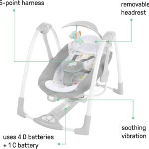 Inspiration 2-in-1 Baby Swing & Seat: Battery-Saving, Nature Sounds, 0-9 Months - Image 2