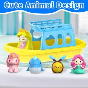 6PCS Fairy Princess Bath Toys Set - Silicone Finger Puppets & Boats for Toddlers - Image 5