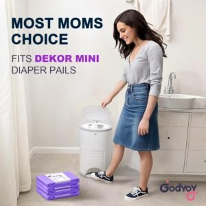 DEKOR MINI Diaper Pail Refills - 4 Pack Lavender Scented, Extra Thick Bags - Image 6