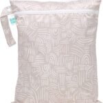 Bumkins Waterproof Wet Dry Bag for Baby, Travel, Swim Suit, Cloth Diapers, Pump Parts, Pool, Gym Clothes, Toiletry, Hook to Stroller, Daycare, Zip Reusable Bag, Wetdry Packing Pouch, Boho Beige
