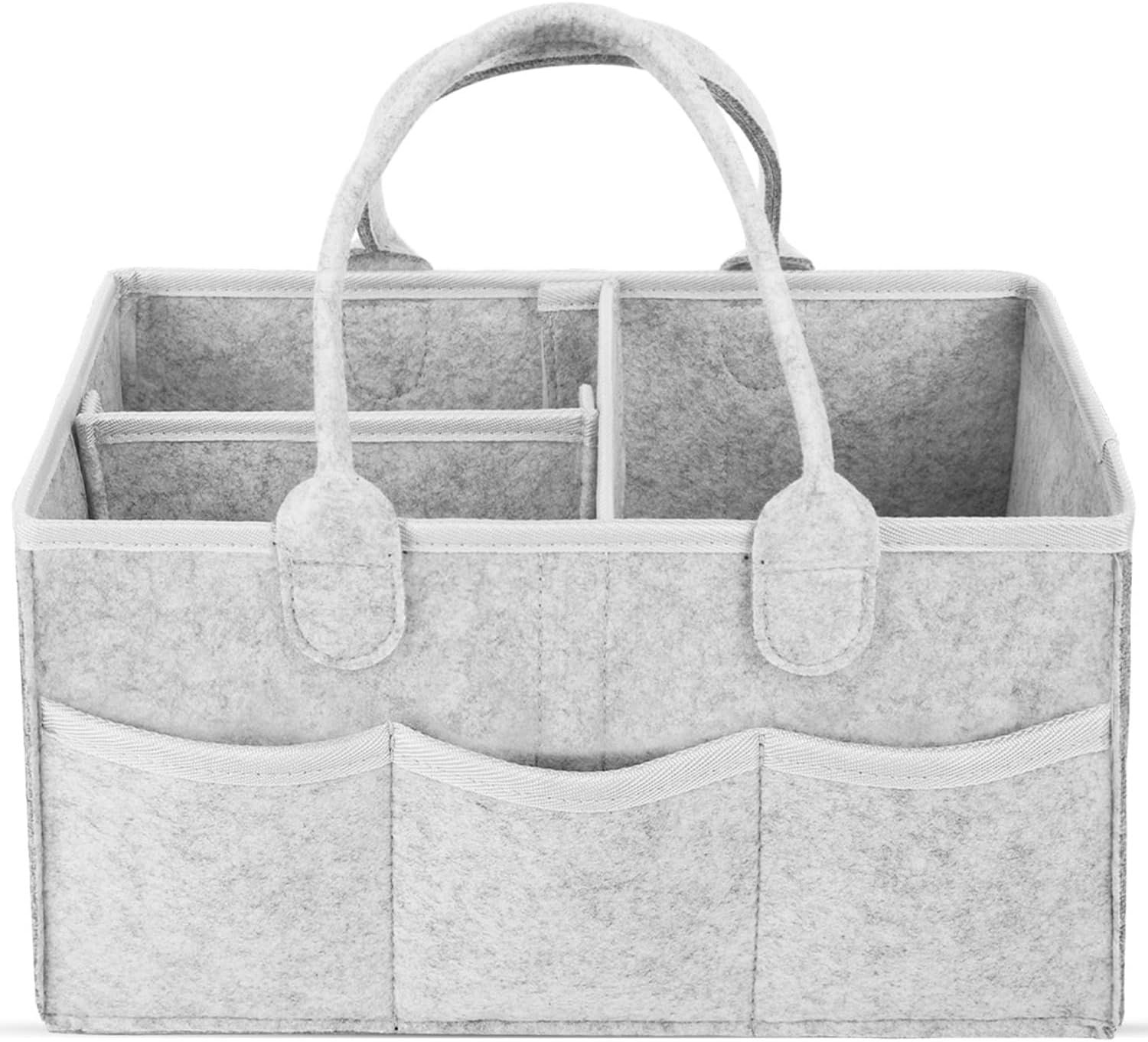 Lainlight Baby Diaper Caddy Organizer with Handle Portable Diaper Organizer for Changing Table, Nursery Storage Bin Basket Felt Car Organizer Baby Shower Gifts Newborn Essentials Stuff