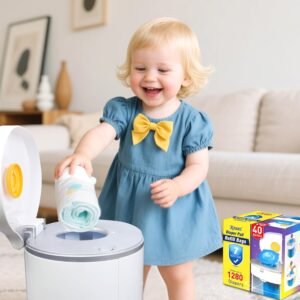 40 Pack Diaper Pail Refill Bags | Odor Lock for Arm & Hammer System - Image 7