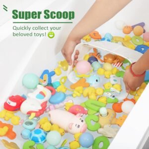 Ligereza Quick Scoop Baby Bath Toy Organizer - Large Capacity, White - Image 2