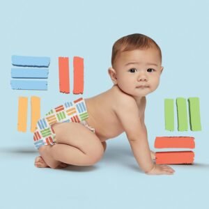 Hello Bello Premium Size 1 Diapers - 82ct Club Box, Balloon Buddies & Crosshatch Designs - Image 4