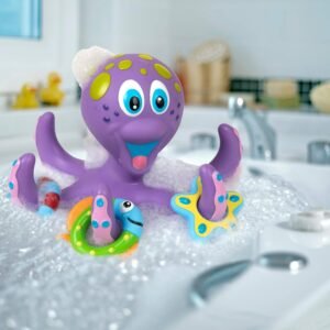 Nuby Purple Octopus Bath Toy with 3 Hoopla Rings - Interactive Fun - Image 6