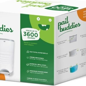 Pail Buddies Diaper Pail Refills | 6 Count | Compatible with Dekor Plus Diaper Pail | Strong, Durable Diaper Pail Refills with Fresh, Baby Powder Scent