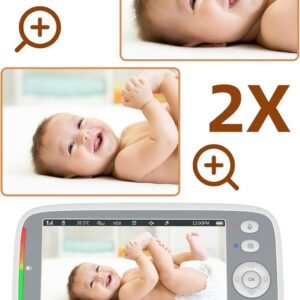 5" HD Baby Monitor with 720P Camera, Pan & Tilt, Night Vision, 2-Way Audio - Image 6