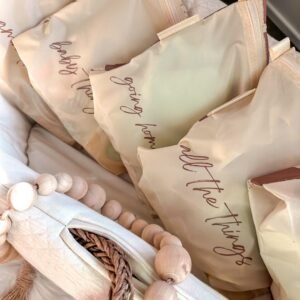 Lucky Love Labor & Delivery Bag | Essential Diaper Organizing Pouches (Cream) - Image 6