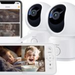 Arenti Baby Monitor 2 Cameras, Smart Baby Camera with 5-Inch Wireless Display, Super Night Vision, Temperature Sensor, Sound Detection, Auto Motion Tracking, 2-Way Audio, VOX Mode(B2 Set)