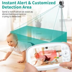 VIZOLINK 5.5" Split-Screen Baby Monitor with Auto Motion Tracking - No WiFi - Image 4