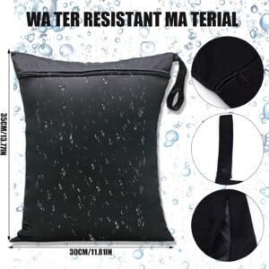 2-Pack Waterproof Wet Dry Bags for Diapers, Gym & Travel, Black 40x32cm - Image 2