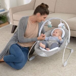 SmartBounce Baby Bouncer Seat with White Noise & Plush Toys for Infants 0-6 Mo - Image 7