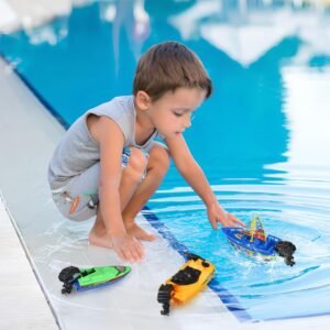 Floating Wind-Up Boat Bath Toys for Kids - 6 Pack (Random Colors) - Image 5