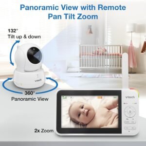 VTech VM924-2 Baby Monitor: 2 Cameras, 5" LCD, 1000ft Range, Night Vision - Image 3