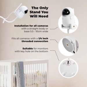 Adjustable Baby Monitor Stand for Boifun, Eufy, Vtech & More - Floor Mount - Image 3