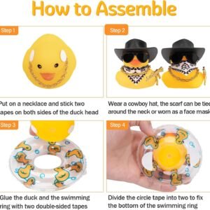 Litcalemy Yellow Rubber Duck Dashboard Décor – Squeaky Cowboy Bath Toy - Image 3