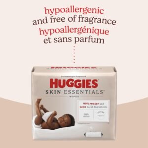 Huggies Skin Essentials Baby Wipes, Hypoallergenic, 99% Water, 560 Count - Image 5