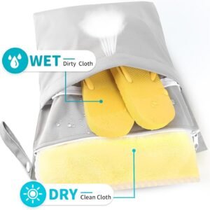 2-Pack Waterproof Wet Dry Bags for Diapers, Gym & Travel, Black 40x32cm - Image 4