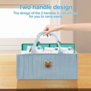 2PCS Baby Diaper Caddy Organizer - Nursery Storage Basket for Newborns - Image 3
