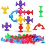 Baby Suction Cup Toys, 30 PCS Silicone Fruit Suckers, Bath Toys for Kids Ages 4-8, Montessori Sensory Window Travel Toys for Toddlers Boys Girls 3 4 5 6 Year Old