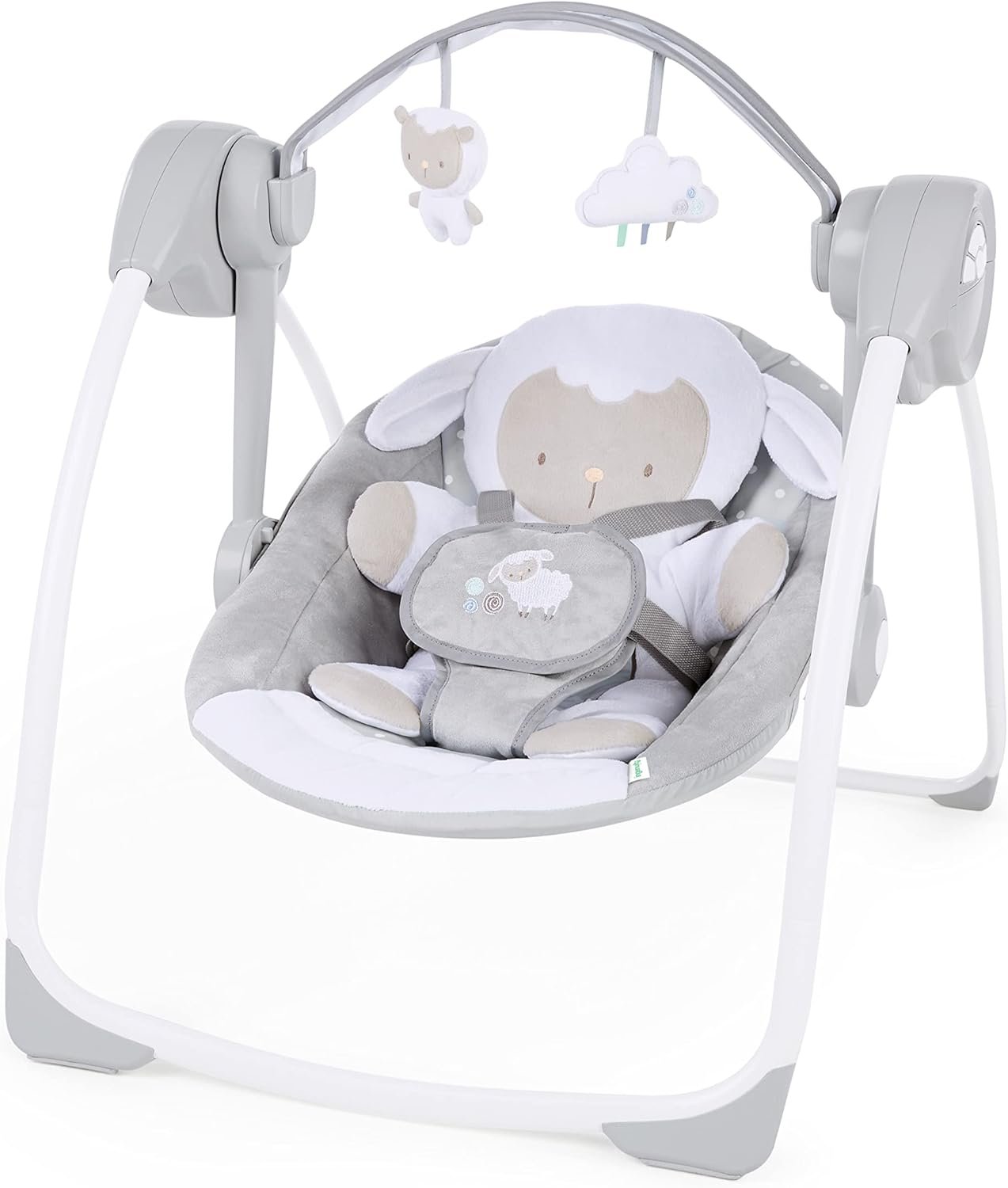 Ingenuity Comfort 2 Go Portable Swing Cuddle Lamb Compact Swing with TrueSpeed