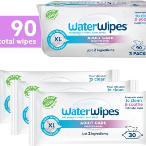 WaterWipes Adult Care Intimate Hygiene Wipes - 90 Extra Large Textured Wipes (3 Pack) - 99.9% Water-Based - Image 3
