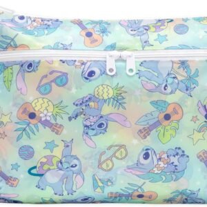 Bumkins Disney Waterproof Wet Dry Clutch Bag for Baby, Travel, Swim Suit, Cloth Diapers, Pump Parts, Pool, Gym Clothes, Toiletry, Strap to Stroller, Daycare, Zip Reusable Bag, Packing Pouch, Stitch