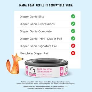 Mama Bear Blossoms Scented Diaper Pail Refills for Diaper Genie - 1080 Count - Image 4