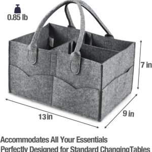 Minimalist Gray Diaper Caddy Organizer - Portable Nursery Storage Basket - Image 4