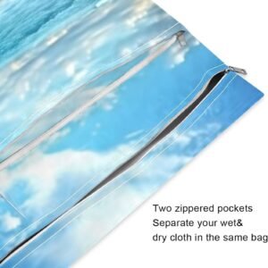 Coikll 2 Pack Wet Dry Bags for Cloth Diapers, Yoga, Swimsuits - Beach Design - Image 3