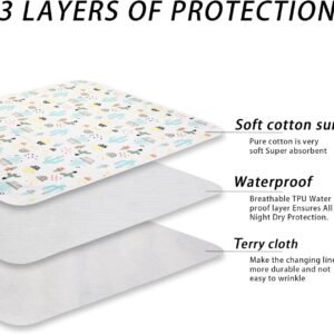 Soft Waterproof Baby Diaper Changing Pad Liners - 22x27.5 inches, 3 Pack - Image 2