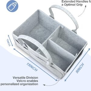 Baby Diaper Caddy Organizer: Diaper Bag Tote & Nursery Storage Bin - Image 5