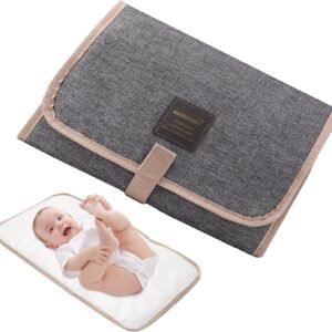 Foldable Baby Diaper Changing Pad, Waterproof Comfortable Portable Diaper Pad Changing Mat, Waterproof Foldable Baby Travel for Journeys & Newborns Home Outside (Grey)