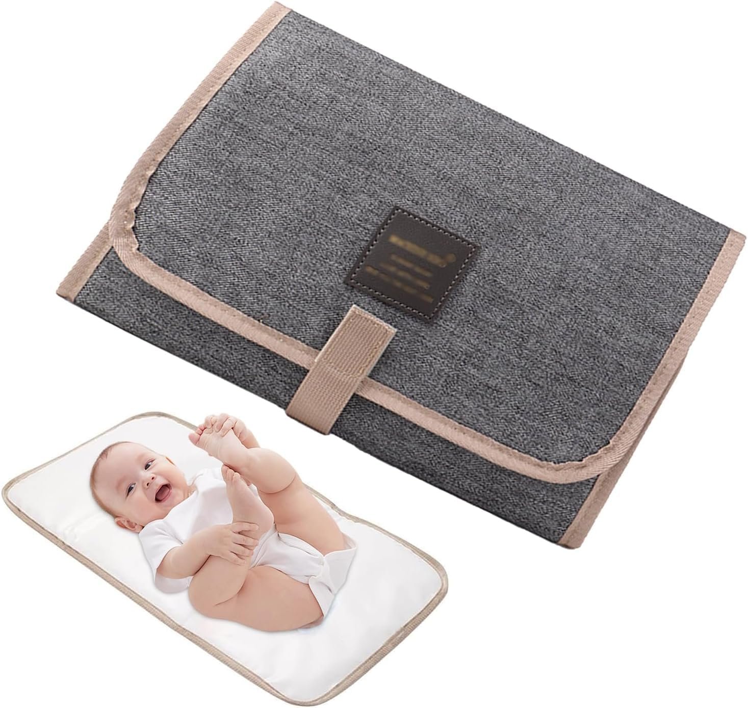 Foldable Baby Diaper Changing Pad, Waterproof Comfortable Portable Diaper Pad Changing Mat, Waterproof Foldable Baby Travel for Journeys & Newborns Home Outside (Grey)