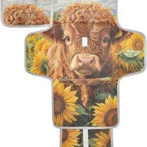 Highland Cow Sunflowers Diaper Changing Pad