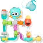 AMCHSURI Toddler Bath Toys for Kids Ages 3-5 6-8 Year Old Boys Girls Shower Wall Toys with Pipes and Valves That Toddlers with Interactive Features for Cognitive Development Bath Time Toy