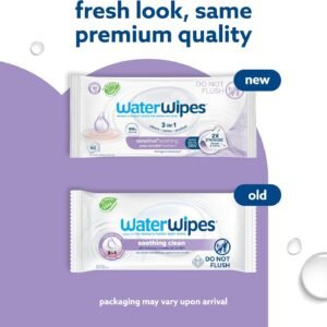 Plastic-Free WaterWipes: 99% Water-Based Hypoallergenic Baby Wipes (60) - Image 3