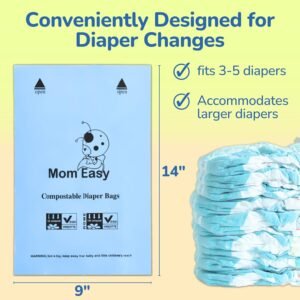 Compostable Baby Diaper Disposal Bags with Dispenser – 120 Count - Image 3