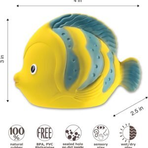Natural Rubber Baby Bath Toy - La the Butterfly Fish, BPA-Free, Textured - Image 2