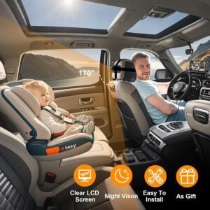 ALLRUBY Baby Car Camera Monitor & Mirror - Wide View for Rear-Facing Infants - Image 5