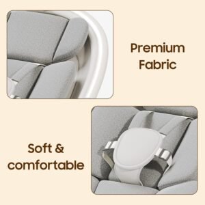 Bluetooth Baby Swing for Infants - 5 Speeds, Music & Remote Control (White) - Image 6