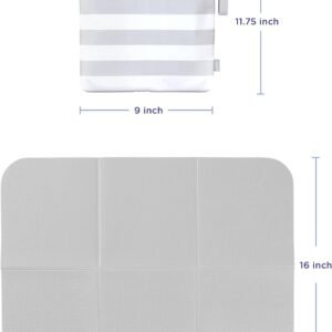 Ubbi Portable Changing Mat with Gray & White Storage Bag - Gray - Image 2