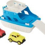 Amazon Basics Ferry Boat with 2 Mini Cars Bathtub Toy, Blue