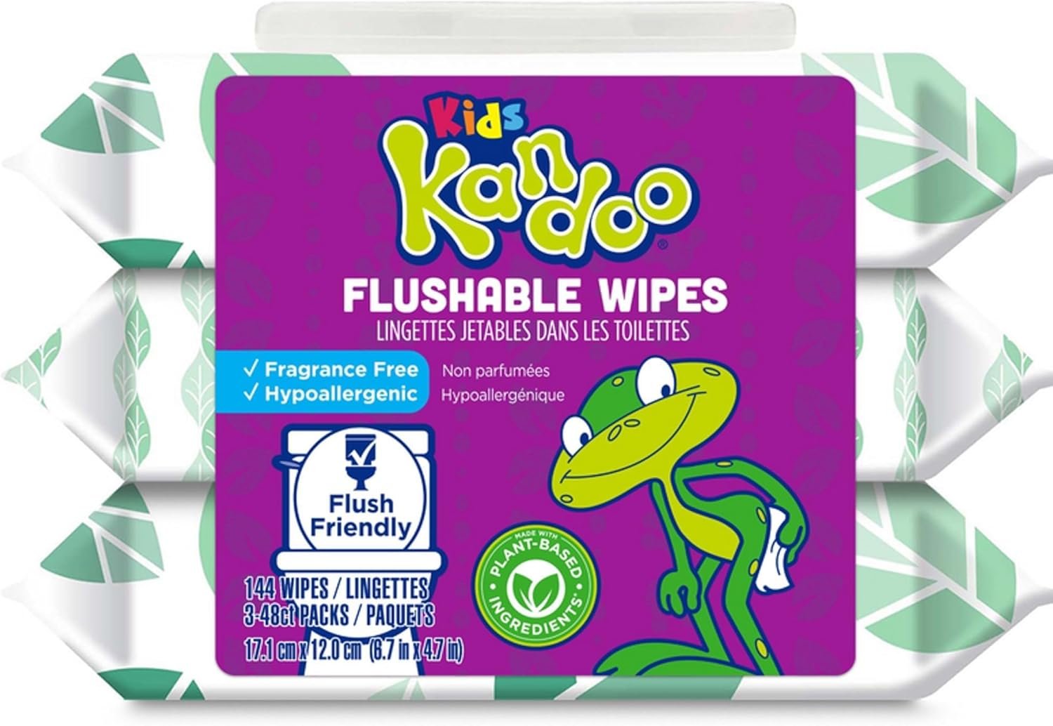 Kandoo Sensitive Flushable Cleansing Wet Wipes, Fragrance Free, 144 Wipes
