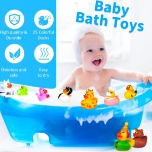 48 Pack Rubber Ducks - Baby Bath Toys & Pool Party Favors for Kids - Image 2