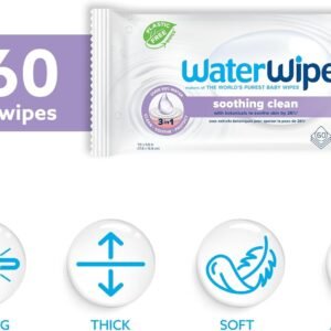 Plastic-Free WaterWipes: 99% Water-Based Hypoallergenic Baby Wipes (60) - Image 2