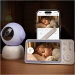 BOIFUN 2K Video Baby Monitor WiFi, 360° Camera & 5 Inch Display, Phone App & Monitor Control, Invisible Infrared Light（Eye Protection）, AI Motion & Sound Detection Alarm, Auto Tracking