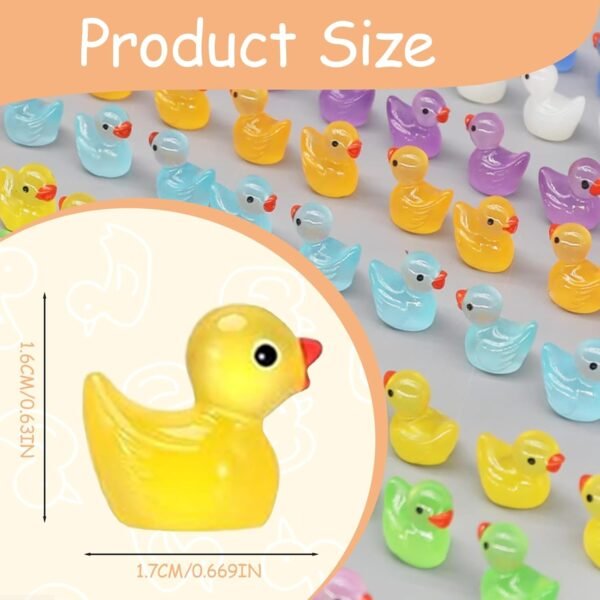 50PCS Glow in The Dark Mini Resin Ducks, Fine Flash Tiny Ducks, Suitable for Children's Bath, Party Favours, Home Decoration, Potted Plant Decoration, DIY Small Accessories (Multiple Colours)
