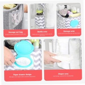 Large Hanging Diaper Caddy with Adjustable Compartments for Newborns - Image 4
