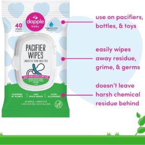 Dapple Fragrance-Free Pacifier Wipes for Babies & Toddlers, 3-Pack (40 ct) - Image 2